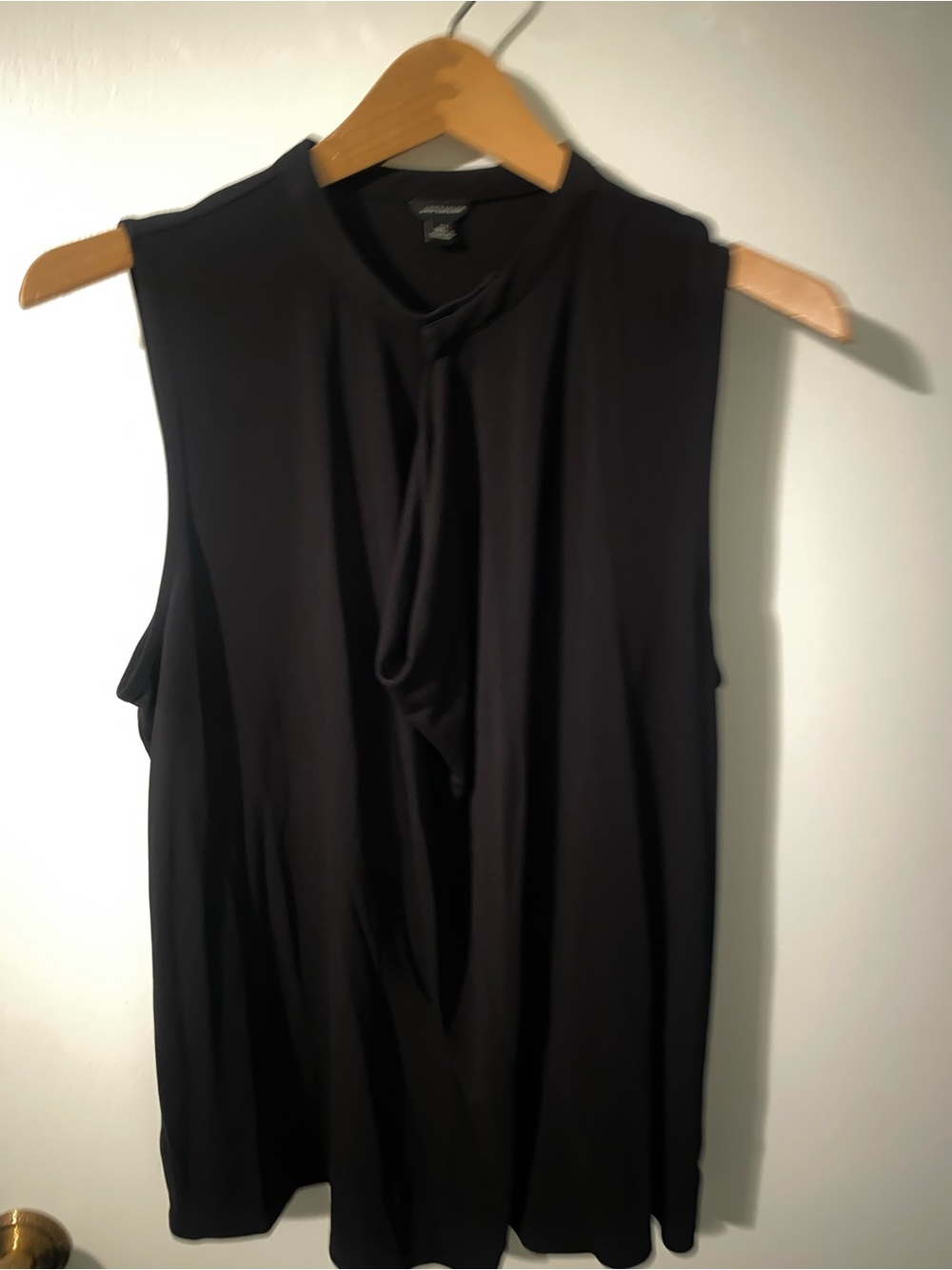 Ann Taylor  Black snap peephole Neck blouse sleeveless